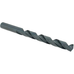 Cle-Line - 3/8" 135° High Speed Steel Jobber Drill - Oxide Finish, Right Hand Cut, Spiral Flute, Straight Shank, 5" OAL, Split Point - Americas Industrial Supply