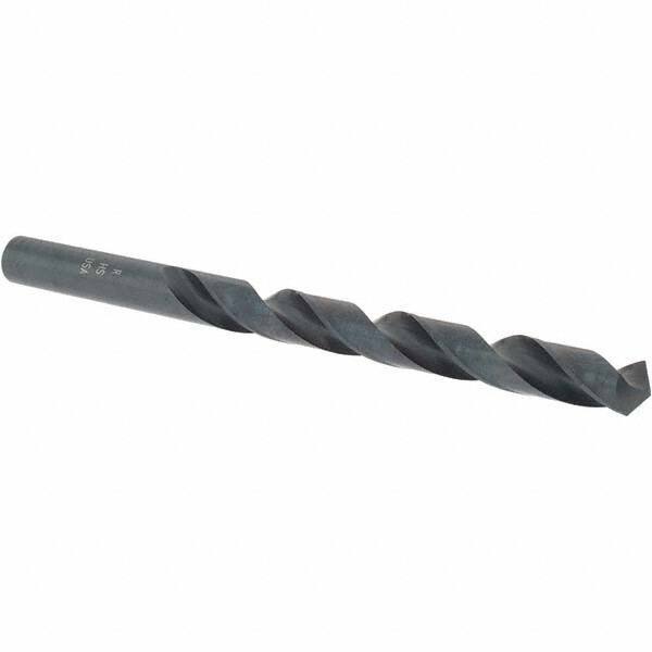 Cle-Line - Letter R 118° High Speed Steel Jobber Drill - Oxide Finish, Right Hand Cut, Spiral Flute, Straight Shank, 4-3/4" OAL, Standard Point - Americas Industrial Supply