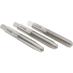 Cle-Line - M8x1.25 Metric, 4 Flute, Bottoming, Plug & Taper, Bright Finish, High Speed Steel Tap Set - Right Hand Cut, 2-23/32" OAL, 1-1/8" Thread Length, Series 0404 - Americas Industrial Supply