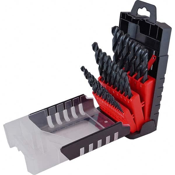 Cle-Force - 1/16 to 1/2", 135° Point, Oxide Finish, High Speed Steel Jobber Length Drill Bit Set - Americas Industrial Supply