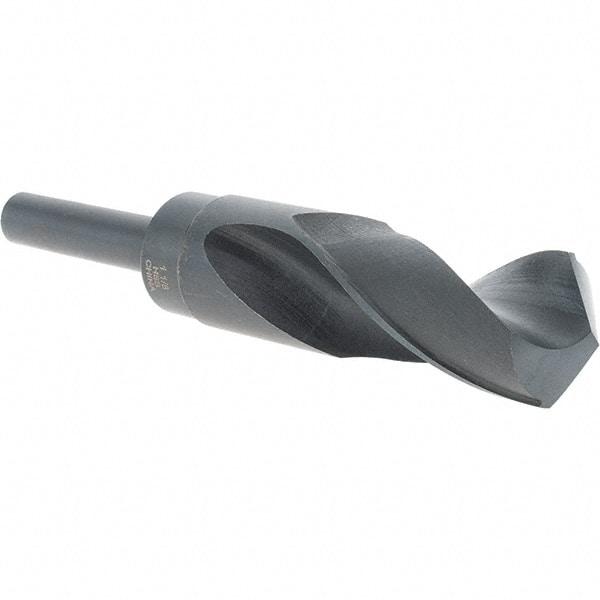 Cle-Force - 1-1/8" Drill, 118° Point, High Speed Steel Silver Deming & Reduced Shank Drill Bit - Oxide Finish, 6" OAL, Straight Shank, 3-1/8" Flute Length, Right Hand Cut, Standard Point, Spiral Flute, Regular Spiral - Americas Industrial Supply