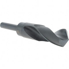 Cle-Force - 1-1/8" Drill, 118° Point, High Speed Steel Silver Deming & Reduced Shank Drill Bit - Oxide Finish, 6" OAL, Straight Shank, 3-1/8" Flute Length, Right Hand Cut, Standard Point, Spiral Flute, Regular Spiral - Americas Industrial Supply