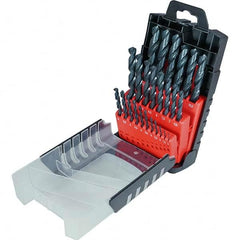 Cle-Force - 1 to 13mm, 118° Point, Oxide Finish, High Speed Steel Jobber Length Drill Bit Set - Americas Industrial Supply