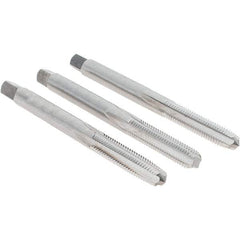 Cle-Line - #10-32 UNF, 4 Flute, Bottoming, Plug & Taper, Bright Finish, High Speed Steel Tap Set - Right Hand Cut, 2-3/8" OAL, 7/8" Thread Length, Series 0404 - Americas Industrial Supply