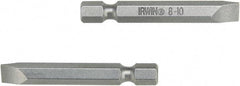 Irwin - 1/4" Slotted Screwdriver Bit - 1/4" Hex Drive, 2-3/8" OAL - Americas Industrial Supply