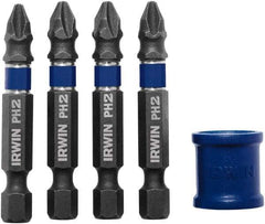 Irwin - 5 Piece, Phillips Handle, Power Bit Set - No. 2 Phillips - Americas Industrial Supply