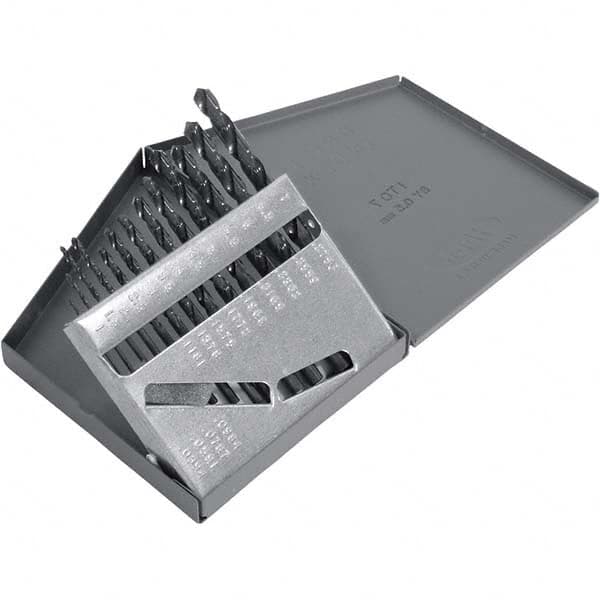 Chicago-Latrobe - 1 to 7mm, 118° Point, Oxide Finish, High Speed Steel Jobber Length Drill Bit Set - Americas Industrial Supply