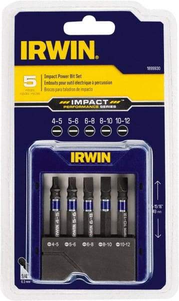 Irwin - Slotted Bit Set - 1/4" Hex Drive - Americas Industrial Supply