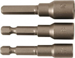 Wiha - 1/4" Drive, Nut Setter Screwdriver Bit - 55mm OAL - Americas Industrial Supply