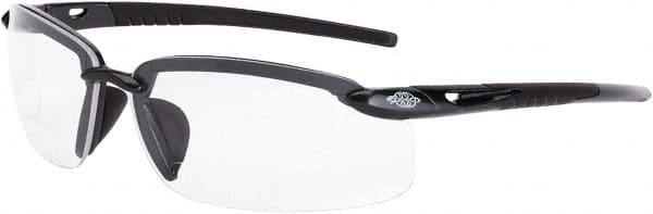 CrossFire - +2.5, Smoke Gray Lenses, Scratch Resistant, Frameless Magnifying Safety Glasses - UV Protection - Americas Industrial Supply