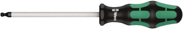 Wera - 3mm Hex Ball End Driver - 4" Bade Length, Ergonomic Cushion Grip Handle, 181mm OAL - Americas Industrial Supply