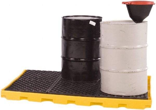 UltraTech - 66 Gal Sump, 9,000 Lb Capacity, 6 Drum, Polyethylene Spill Deck or Pallet - 75" Long x 50" Wide x 5" High, Low Profile, 2 x 3 Drum Configuration - Americas Industrial Supply