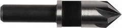 Irwin - 3/8" Head Diam, 1/4" Shank Diam, 5 Flute 82° High Speed Steel Countersink - Oxide Finish, 1-5/8" OAL, Single End, Straight Shank, Right Hand Cut - Americas Industrial Supply