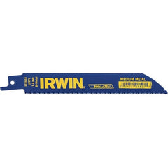 Irwin Blades - 6" Long, Bi-Metal Reciprocating Saw Blade - Straight Profile, 18 TPI, Toothed Edge, Tang Shank - Americas Industrial Supply