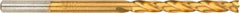 Irwin - 21/64" High Speed Steel Jobber Drill - TiN Finish, Right Hand Cut, Spiral Flute, Round with Flats Shank, 4-5/8" OAL, Turbomax Point - Americas Industrial Supply