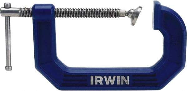 Irwin - Heavy-Duty 2" Max Opening, 1-5/16" Throat Depth, Standard C-Clamp - Standard Throat Depth - Americas Industrial Supply