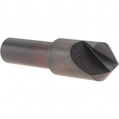 Melin Tool - 1/2" Head Diam, 3/8" Shank Diam, 1 Flute 82° High Speed Steel Countersink - Oxide Finish, 2" OAL, Single End, Straight Shank, Right Hand Cut - Americas Industrial Supply