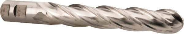 Melin Tool - 1" Diam, 6" LOC, 4 Flute Cobalt Ball End Mill - Uncoated, Single End, 8-1/2" OAL, 1" Shank Diam, Spiral Flute - Americas Industrial Supply