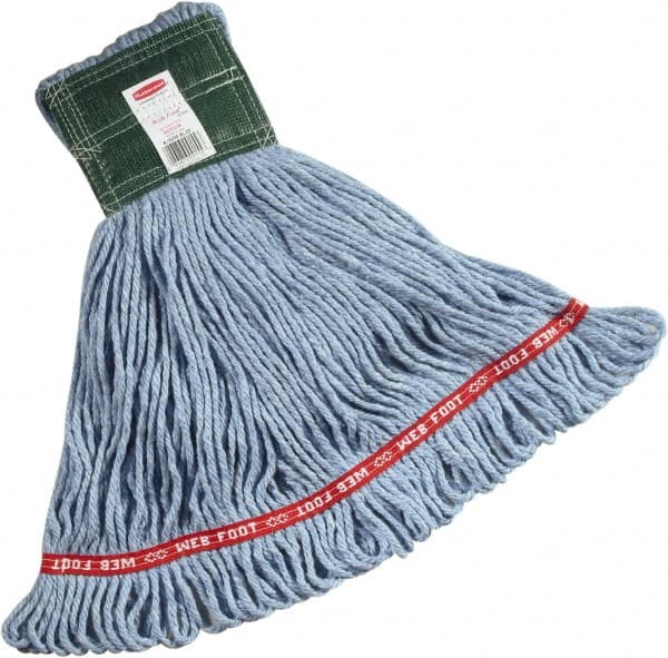 Rubbermaid - 1" Green Head Band, Medium Blended Fiber Loop End Mop Head - 4 Ply, Side Loading Connection - Americas Industrial Supply