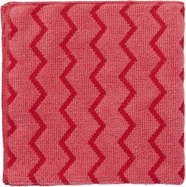 Rubbermaid - Dry Microfiber Wipes - Packet, 16" x 16" Sheet Size, Red - Americas Industrial Supply