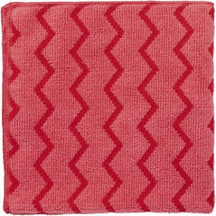 Rubbermaid - Dry Microfiber Wipes - Packet, 16" x 16" Sheet Size, Red - Americas Industrial Supply