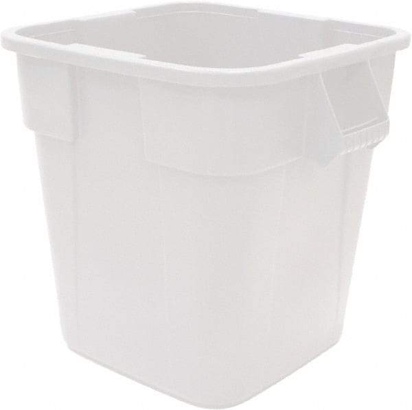 Rubbermaid - 40 Gal White Square Trash Can - Polyethylene, 730mm High x 596.9mm Long x 596.9mm Wide - Americas Industrial Supply