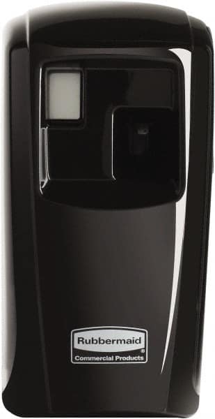 Rubbermaid - 0.012 Cu Ft Coverage, Black Metered Aerosol Dispenser - C Battery Required - Americas Industrial Supply