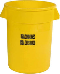 Rubbermaid - Round, Yellow Food Storage Container - 27.3" High x 22" Wide - Americas Industrial Supply