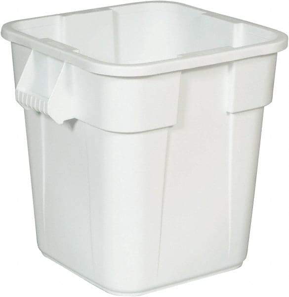 Rubbermaid - 28 Gal White Square Trash Can - Polyethylene, 572mm High x 546.1mm Long x 546.1mm Wide - Americas Industrial Supply