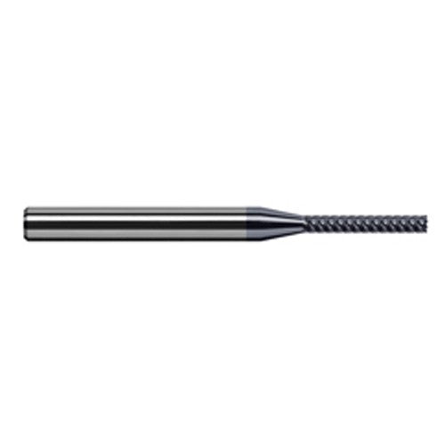 Variable Helix End Mills for Medium Alloy Steels - Finishers - 0.1000″ Cutter Diameter × 0.8000″ Length of Cut Carbide Square End Mill Finisher for Medium Alloy Steels, 5 Flutes, AlTiN Nano Coated - Exact Industrial Supply