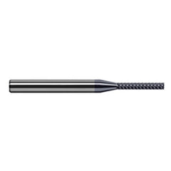 Variable Helix End Mills for Medium Alloy Steels - Finishers - 0.0250″ Cutter Diameter × 0.0380″ Length of Cut Carbide Square End Mill Finisher for Medium Alloy Steels, 4 Flutes, AlTiN Nano Coated