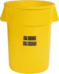 Rubbermaid - Round, Yellow Food Storage Container - 31-1/2" High x 24" Wide - Americas Industrial Supply