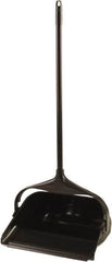 Rubbermaid - 11.3" Wide x 5" High Upright Dustpan - Plastic Body, 24-1/2" Handle, Black - Americas Industrial Supply