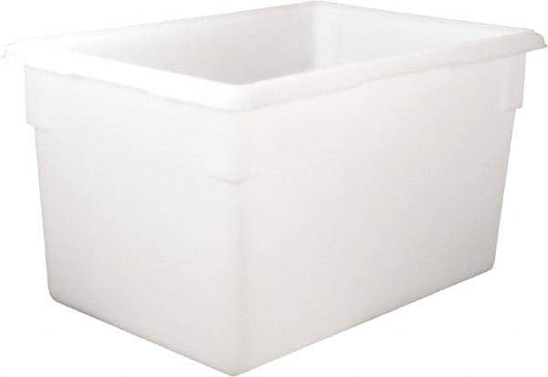 Rubbermaid - Rectangular, White Polyethylene Food Tote Box - 15" High x 18" Wide x 26" Long, with Snap-On Lid - Americas Industrial Supply