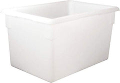 Rubbermaid - Rectangular, White Polyethylene Food Tote Box - 15" High x 18" Wide x 26" Long, with Snap-On Lid - Americas Industrial Supply