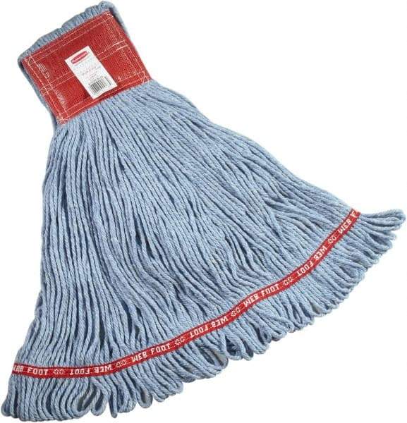 Rubbermaid - 5" Red Head Band, Large Blended Fiber Loop End Mop Head - 4 Ply, Clamp Jaw Connection - Americas Industrial Supply