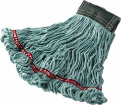 Rubbermaid - 1" Green Head Band, Medium Blended Fiber Loop End Mop Head - 4 Ply, Side Loading Connection - Americas Industrial Supply