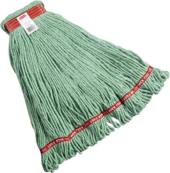 Rubbermaid - 1" Red Head Band, Large Blended Fiber Loop End Mop Head - 4 Ply, Side Loading Connection - Americas Industrial Supply