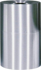 Rubbermaid - 55 Gal Aluminum Round Decorative Waste Receptacle With Top - Aluminum, 35" High - Americas Industrial Supply