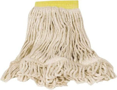 Rubbermaid - Yellow Head Band, Small Blended Fiber Loop End Mop Head - Clamp Jaw & Side Loading Connection - Americas Industrial Supply