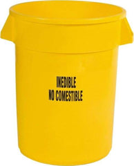 Rubbermaid - Round, Yellow Food Storage Container - 27.3" High x 22" Wide - Americas Industrial Supply