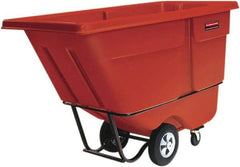 Rubbermaid - 1,250 Lb Load Capacity, 1 Cu Yd, Polyethylene Tilt Truck - 33-1/2" Wide x 72-1/4" Long, Red - Americas Industrial Supply