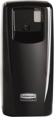 Rubbermaid - 0.019 Cu Ft Coverage, Black Metered Aerosol Dispenser - D Battery Required - Americas Industrial Supply