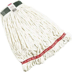 Rubbermaid - 1" Green Head Band, Medium Blended Fiber Loop End Mop Head - Side Loading Connection - Americas Industrial Supply