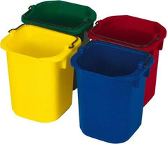 Rubbermaid - 5 Qt, 215.9mm High, Plastic Rectangular Green Single Pail - Handle Included, 190.5mm Top Length x 234.95mm Top Width - Americas Industrial Supply