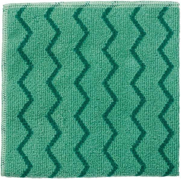 Rubbermaid - Dry Microfiber Wipes - Packet, 16" x 16" Sheet Size, Green - Americas Industrial Supply