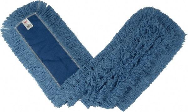 Rubbermaid - 48" Long x 5" Wide Cotton/Synthetic Dust Mop Head - Envelope Connection, Blue, Cut-End Head, Launderable - Americas Industrial Supply