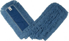 Rubbermaid - 48" Long x 5" Wide Cotton/Synthetic Dust Mop Head - Envelope Connection, Blue, Cut-End Head, Launderable - Americas Industrial Supply