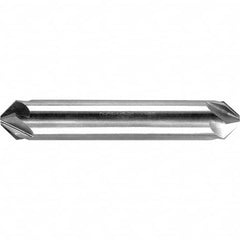 1/4″ Head Diam, 1/4″ Shank Diam, 6 Flute 90° High Speed Steel Countersink Bright Finish, 2″ OAL, Double End, Straight Shank, Right Hand Cut