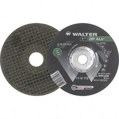 WALTER Surface Technologies - 30 Grit, 7" Wheel Diam, 1/16" Wheel Thickness, 7/8" Arbor Hole, Type 27 Depressed Center Wheel - Aluminum Oxide, Resinoid Bond, 8,600 Max RPM - Americas Industrial Supply
